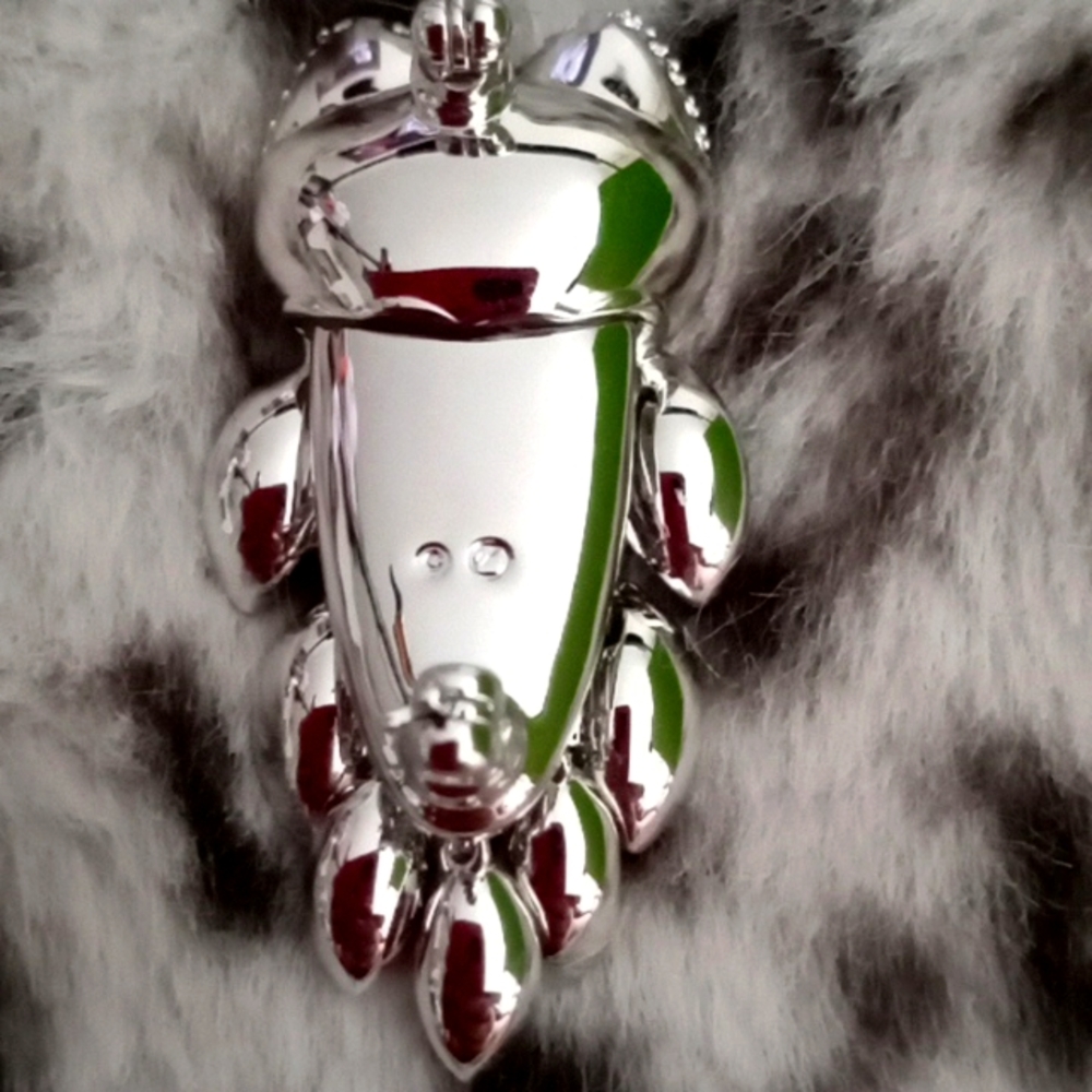 LAVENDER AND SILVER SWAROVSKI OWL Brooch - Picture 5 of 5